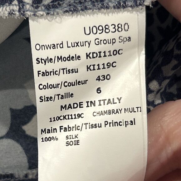 Michael Kors Collection Skirt Womens 6 Silk Floral Midi Navy Blue Semi Sheer - Picture 3 of 6